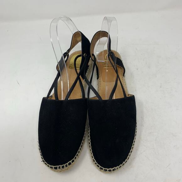 Kanna Thanos Black Suede Closed Toe Espadrilles Made in Spain Size 41 Slingback - Picture 8 of 8